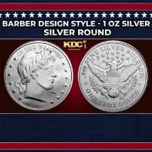 Barber Design Style - 1 oz Silver Round Round