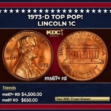 1973-d Lincoln Cent TOP POP! 1c ms67+ rd SEGS