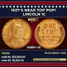 1927-s Lincoln Cent Near Top Pop! 1c ms64+ rd SEGS