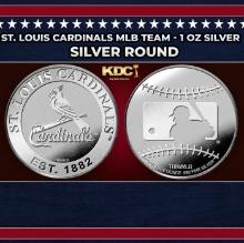 St. Louis Cardinals MLB Team - 1 oz Silver Round Round