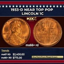 1933-d Lincoln Cent Near Top Pop 1c ms66+ rd SEGS