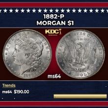 1882-p Morgan Dollar $1 Grades ms64