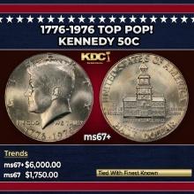1776-1976 Kennedy Half Dollar TOP POP! 50c ms67+ SEGS
