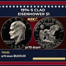 1974-s Clad Proof Eisenhower Dollar $1 pr70 dcam SEGS