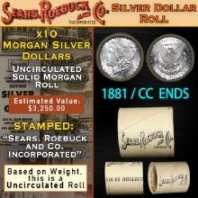 D- CC End On SEARS 10 Coin UNC Morgan Dollar $1 Roll 1881 & CC Ends