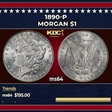 1890-p Morgan Dollar $1 Grades ms64