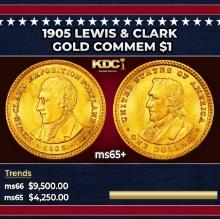 1905 Lewis & Clark Gold Commem Dollar 1 ms65+ SEGS