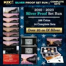 2010-2023 US Mint Silver Proof Sets, 168 Coins Total, 14 Complete Sets Over 20oz Of Silver