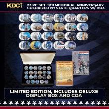 23 Pc Set  9/11 Memorial Anniversary Colorized NY State Quarters w/ BOX Other Toy