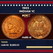 1903 Indian Cent . 1c ms66 rd SEGS