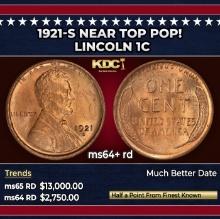 1921-s Lincoln Cent Near Top Pop! 1c ms64+ rd SEGS