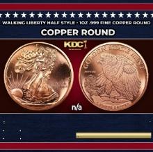 Walking Liberty Half Style - 1oz .999 Fine Copper Round