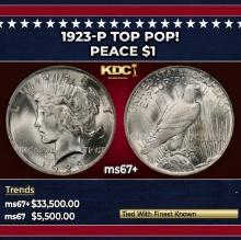 1923-p Peace Dollar TOP POP! $1 ms67+ SEGS