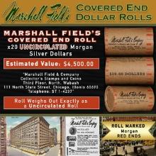 CCN- Rare RED Level MARSHALL FIELDS Unc Morgan $1 Roll 20