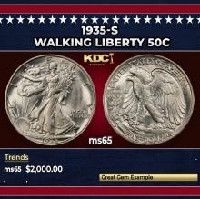 1935-s Walking Liberty Half Dollar 50c ms65 SEGS