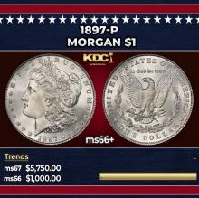 1897-p Morgan Dollar $1 ms66+ SEGS