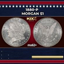 1880-p Morgan Dollar $1 Grades ms62+