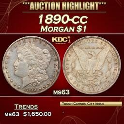 1890-cc Morgan Dollar $1 ms63 USCG