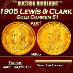1905 Lewis & Clark Gold Commem Dollar 1 ms65 SEGS
