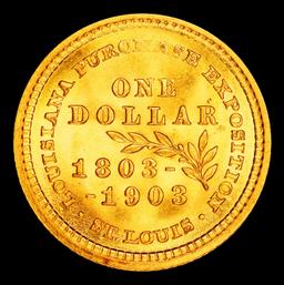 1903 Jefferson Louisiana Purchase Gold Commem Dollar Near Top Pop! 1 ms67 SEGS