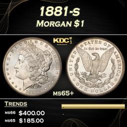 1881-s Morgan Dollar $1 Grades ms65+
