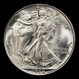 1936-p Walking Liberty Half Dollar 50c Grades ms66
