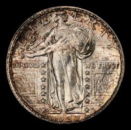 1920-s Standing Liberty Quarter Toned Clashed Dies FS-401 25c ms66+ SEGS