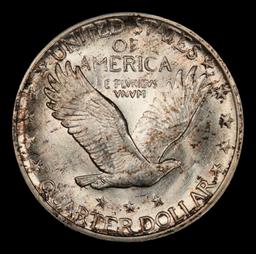 1920-s Standing Liberty Quarter Toned Clashed Dies FS-401 25c ms66+ SEGS