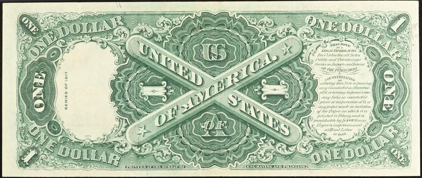 1917 $1 Large Size Legal Tender Note Grades Choice AU/BU Slider Signatures Elliott/Burke