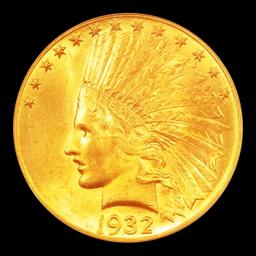 1932-p Gold Indian Eagle Near Top Pop! $10 ms66+ SEGS