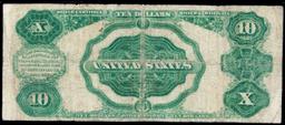 1891 $10 Red Seal Silver Certificate "Tombstone" Grades vf+ Signatures Bruce/Roberts