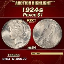 1924-s Peace Dollar $1 ms64 SEGS