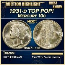 1931-d Mercury Dime TOP POP! 10c ms67+ fsb SEGS