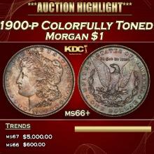 1900-p Morgan Dollar Colorfully Toned $1 ms66+ SEGS
