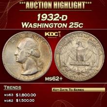 1932-d Washington Quarter 25c ms62+ USCG