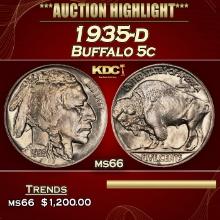 1935-d Buffalo Nickel 5c ms66 SEGS