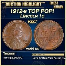 1912-s Lincoln Cent TOP POP! 1c ms66 bn SEGS