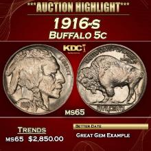 1916-s Buffalo Nickel 5c ms65 SEGS
