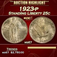 1923-p Standing Liberty Quarter 25c ms67 SEGS