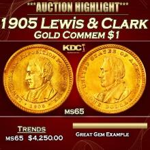 1905 Lewis & Clark Gold Commem Dollar 1 ms65 SEGS