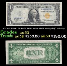 1935A $1 Silver Certificate North Africa WWII Emergency Currency Grades Select AU
