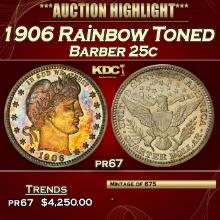 1906 Proof Barber Quarter Rainbow Toned 25c pr67 SEGS