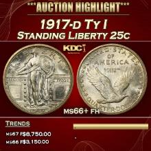 1917-d Ty I Standing Liberty Quarter 25c ms66+ fh SEGS
