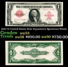 1923 $1 United States Note Grades Select AU Signatures Speelman/White