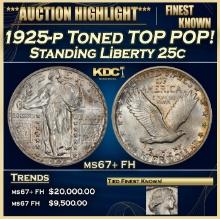 1925-p Standing Liberty Quarter Toned TOP POP! 25c ms67+ FH SEGS