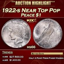 1922-s Peace Dollar Near Top Pop $1 ms66 SEGS
