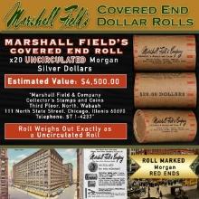 CCN- Rare RED Level MARSHALL FIELDS Unc Morgan $1 Roll 20