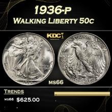 1936-p Walking Liberty Half Dollar 50c Grades ms66