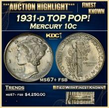 1931-d Mercury Dime TOP POP! 10c ms67+ fsb SEGS