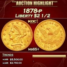 1878-p Gold Liberty Quarter Eagle $2 1/2 ms65+ SEGS
